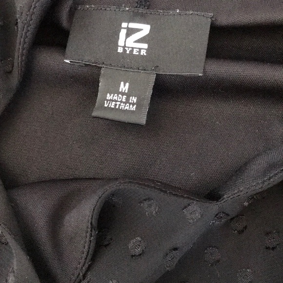 Iz Byer Black Long Sleeve Blouse Size Medium - Picture 6 of 6